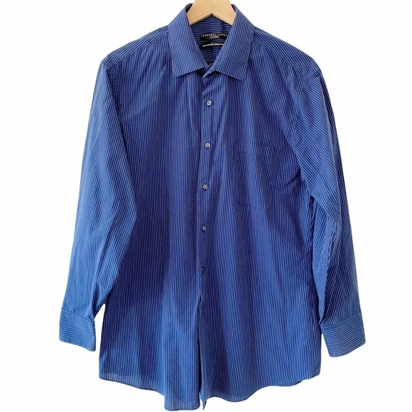 GEOFFREY BEENE Men’s Striped Fitted Dress Shirt - Picture 1 of 6